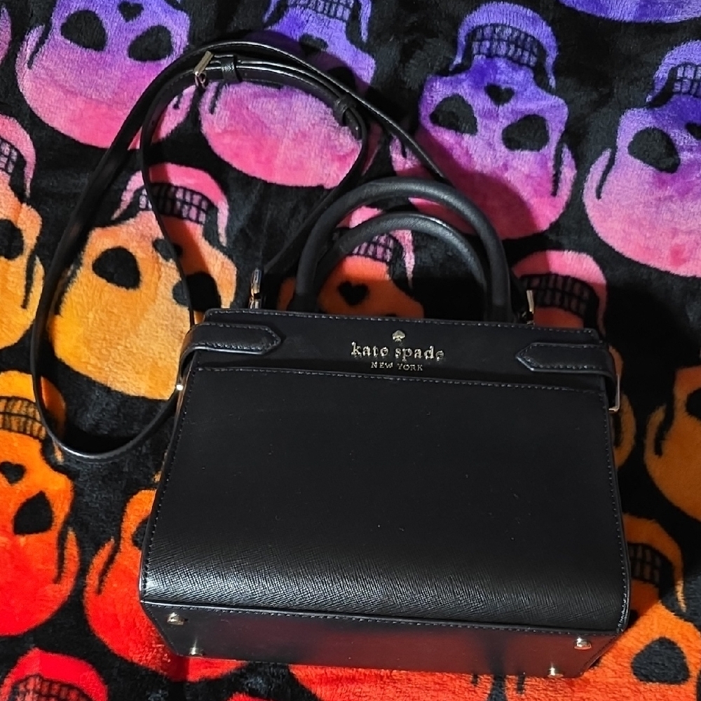Kate Spade Black Satchel Bag With Matching Card Holder, NWT